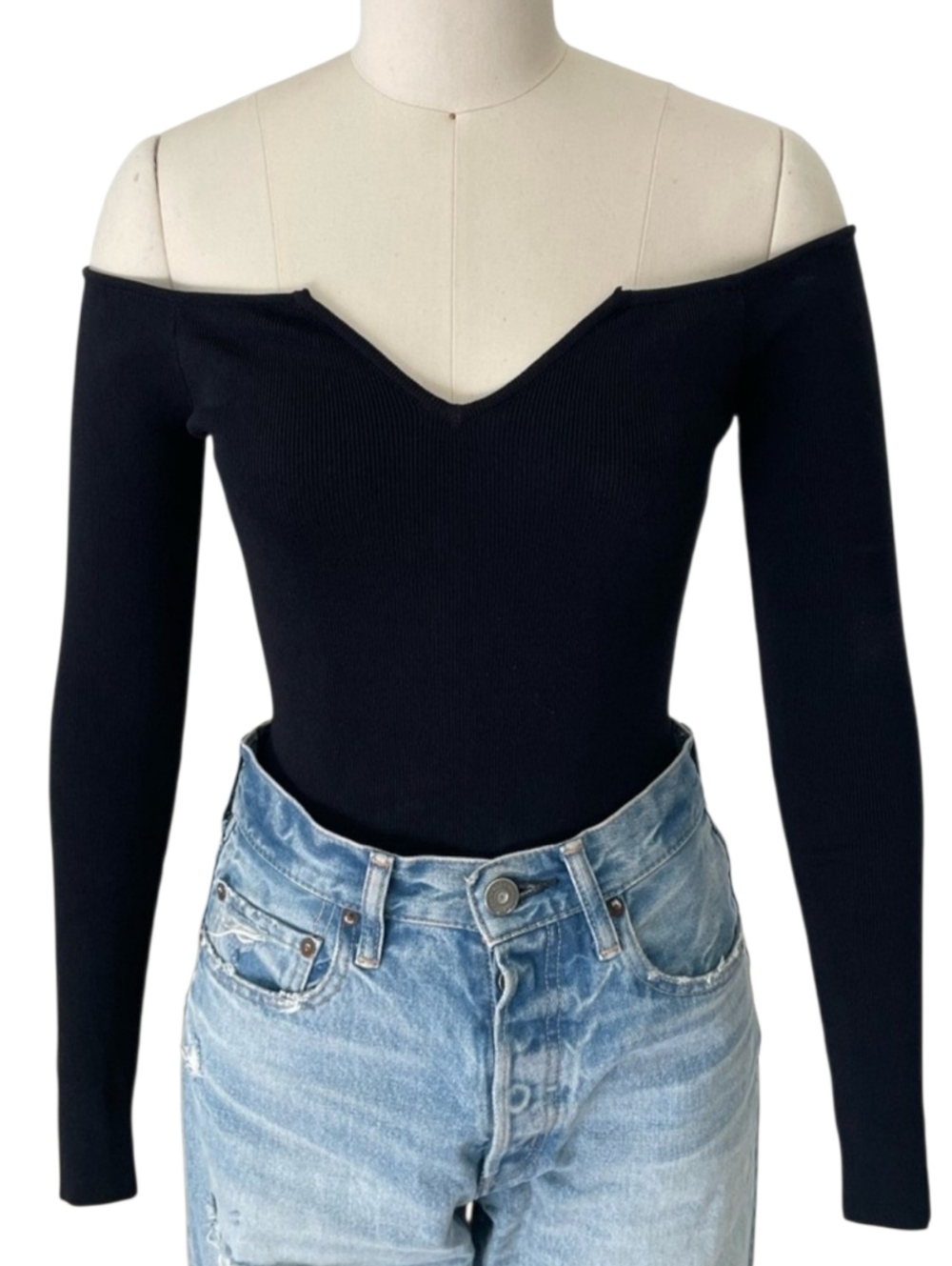Revolve Superdown Black Off the Shoulder Bodysuit Size‎ Small